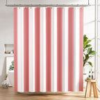 Shower Curtain, Washable Cloth Black Shower Curtain Sets with 12 Shower Curtain Hooks, Fabric Rustic Black and White Striped Curtain, Farmhouse Bathroom Curtains, 72x72 Inches