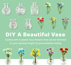 Cute Mini Vase Magnets for Fridge, Tiny Plant Glass Vases with Flowers, Magnetic Refrigerator Decor for Kitchen, Office, Locker (5 Pack)