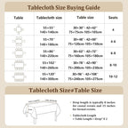 Cotton Linen Waterproof Table Cloth for Dining Table Farmhouse Kitchen Rectangle Tablecloth Coffee Wrinkle Free Tables Cover, Beige, Coffee Flower, 55x70 Inch