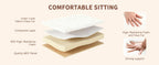New Upgrade Small Vanity Chair with Storage and Folding Back, White Vanity Stool wiht Ergonomic Backrest and Metal Legs, Furry Padded Ottoman for Makeup Room, Bedroom
