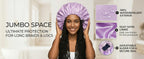 Shower Cap,Extra Adjustable Shower Caps for Women Double-Layer Waterproof Reusable Hair Cap, Large Size Hair Cap for All Hair,for Girls Spa Bath,Soft and Comfortable (Purple)