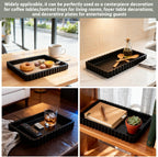 Decorative Tray for Coffee Table Decor,14'' Coffee Table Tray with 50 Oil-Proof Paper,Ottoman Trays Tables Centerpieces,Home Modern Serving Trays for Hotel Meals Desserts