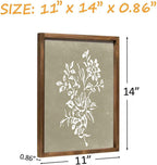 Framed Boho Wall Art Set of 4 for Wooded Minimalist Botanical Print Wall Art for Rustic Vintage Farmhouse Home Kitchen Wall Decor (Brown, 11x14)