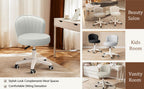 Small Round Rolling Desk Chair Armless Comfy Vanity Computer Chair Height Adjustable Swivel Work Spa Chair