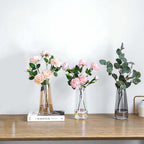 Modern Glass Vase Crystal Glass Vase for Home Office Decor (Crystal Amber)