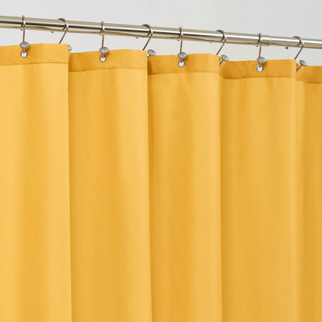 Waterproof Fabric Shower Curtain Soft Hotel Quality - 3 Magnets at Bottom, Premium Black Shower Curtain Liner for Bathroom, Light-Weight Cloth & Washable - 72x72, Black