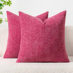 MIULEE Pack of 2 Couch Throw Pillow Covers 18x18 Inch Spring Soft Sage Green Chenille Pillow Covers for Sofa Living Room Solid Dyed Pillow Cases