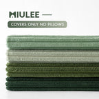 Boho Farmhouse Sage Green Throw Pillow Covers 18x18 Inch Set of 4 Mordern Nordic Cushion Covers Soft Corduroy Spring Home Decor for Couch Bed Sofa Living Room Forest Green