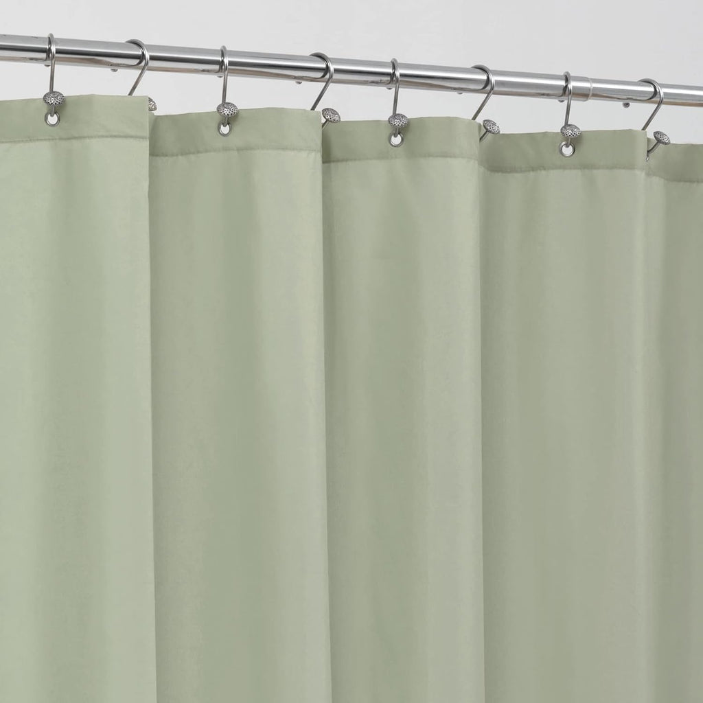 Waterproof Fabric Shower Curtain Soft Hotel Quality - 3 Magnets at Bottom, Premium Black Shower Curtain Liner for Bathroom, Light-Weight Cloth & Washable - 72x72, Black