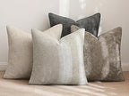 Pack of 4 Couch Throw Pillow Covers 18x18 Inch Neutral Soft Decorative Chenille Pillow Covers Farmhouse Boho Cushion Covers for Mid Century Modern Spring Home Decor Sofa Bedroom Living Room