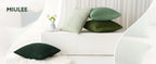 Boho Farmhouse Sage Green Throw Pillow Covers 18x18 Inch Set of 4 Mordern Nordic Cushion Covers Soft Corduroy Spring Home Decor for Couch Bed Sofa Living Room Forest Green
