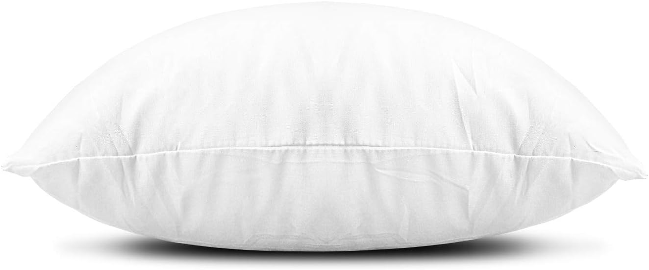 EDOW Throw Pillow Inserts, Set of 4 Lightweight Down Alternative Polyester Pillow, Couch Cushion, Sham Stuffer, Machine Washable. (White, 18x18)
