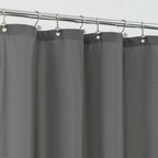 Waterproof Fabric Shower Curtain Soft Hotel Quality - 3 Magnets at Bottom, Premium Black Shower Curtain Liner for Bathroom, Light-Weight Cloth & Washable - 72x72, Black
