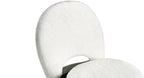 Small Vanity Stool Chair with Storage and Folding Back, 13" x 13" x 17.7" Faux Fur Soft Ottoman for Teenager, 4 Metal Legs with Anti-Slip Feet, Furry Padded Seat for Makeup, Bedroom, White