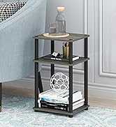Furinno Basic Coffee Table, 2-Tier Modern Coffee Table with Open Shelf, Easy Assembly Side Table, for Living Room, Bedroom, Home Office, Amber Oak