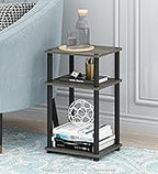Furinno Basic Coffee Table, 2-Tier Modern Coffee Table with Open Shelf, Easy Assembly Side Table, for Living Room, Bedroom, Home Office, Amber Oak