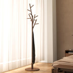 Coat Rack,Solid Wood Coat Rack Freestanding with 12 Hooks,Coat tree freestanding 3 Adjustable Heights for coat, Hats, Handbags，Coat Stand for Entryway,Bedroom (Walnut)
