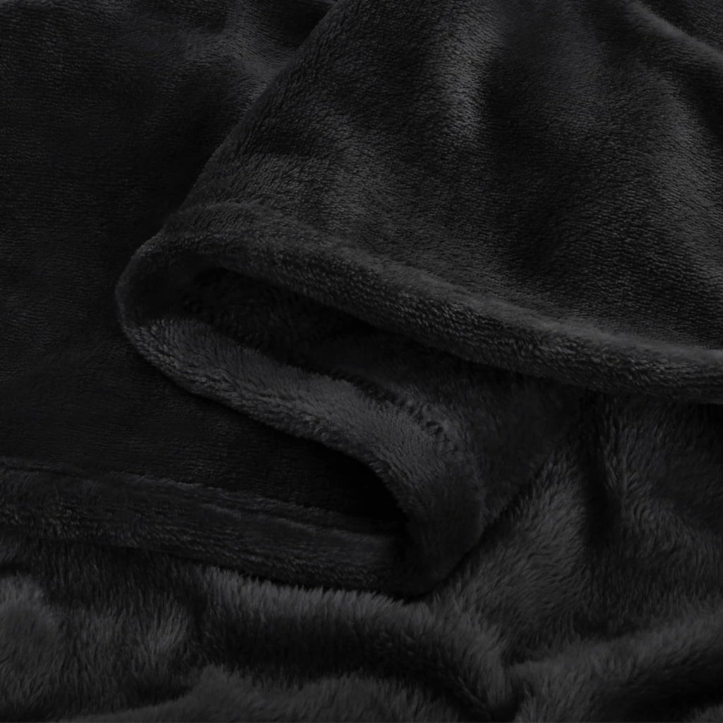 Fleece Blanket Black Throw Blankets for Couch & Bed, Luxury Plush Cozy Fuzzy Blanket 50x60 inches, Super Soft Warm Lightweight Throw Blanket for Travel Camping