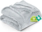 Bedding Fleece Blanket Queen Size Grey (90x90 Inches) Ultra Soft Warm Lightweight Microfiber Breathable Anti-Static Cozy Bed Blanket, All-Season Home Decor Gift for Men & Women