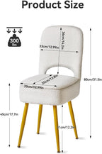 Small Storage Vanity Stool with Folding Backrest, 12.99" x 13.78" x 31.5" Square Teddy Velvet Ottoman, Makeup Chair for Living Room, 4 Metal Legs with Anti-Slip Feet, White WBD027W