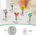 Cute Mini Vase Magnets for Fridge, Tiny Plant Glass Vases with Flowers, Magnetic Refrigerator Decor for Kitchen, Office, Locker (5 Pack)