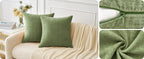 MIULEE Pack of 2 Couch Throw Pillow Covers 18x18 Inch Spring Soft Sage Green Chenille Pillow Covers for Sofa Living Room Solid Dyed Pillow Cases