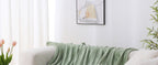 Sage Green Fleece Throw Blanket 50”×60” for Couch Sofa Bed,Super Soft Cozy Plush Microfiber Flannel Blanket with Stripes Design Lightweight for Adults,Woman,Girls