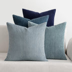 Boho Farmhouse Sage Green Throw Pillow Covers 18x18 Inch Set of 4 Mordern Nordic Cushion Covers Soft Corduroy Spring Home Decor for Couch Bed Sofa Living Room Forest Green