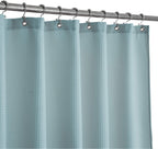 Design Waffle Weave White Shower Curtain Hotel Luxury Quality, Fabric Shower Curtains for Bathroom, Pique Pattern Cloth, Water Repellent and Machine Washable, Standard Size 71" x 72"