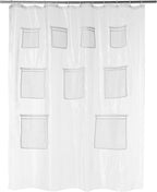 Bathroom Shower Curtain, Water Resistant Fabric with Rust Proof Grommets & Hooks, Weighted Hem, Machine Washable, 72"x72", Light Brown, Beige