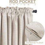 100% Blackout Shield Blackout Curtains for Bedroom 84 Inches Long, Back Tab/Rod Pocket Living Room Drapes, Thermal Insulated Blackout Curtains 2 Panels Set, 50" W x 84" L, Cream
