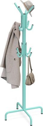 Simple Houseware Standing Coat and Hat Hanger Organizer Rack, 12 Hooks, Bronze