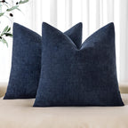 MIULEE Pack of 2 Decorative Throw Pillow Covers Soft Chenille Throw Pillows Solid Neutral Farmhouse Textured Cushion Covers for Couch Sofa Bedroom Living Room 20x20 Inch, Taupe Grey