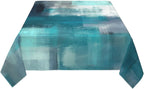 Teal Grey Tablecloth Turquoise Rectangle Table Cloth Washable Table Cover for Decoration Kitchen Dining Room 60x90 Inch