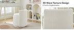 Velvet Vanity Chair with Storage, 360° Swivel Makeup Chair with Wave Back, No Assembly Small Accent Stool for Bedroom, Dressing, Living Room, White
